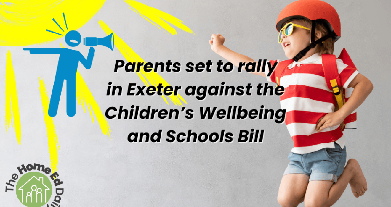 Parents in Exeter rally against the Children’s Wellbeing and Schools Bill