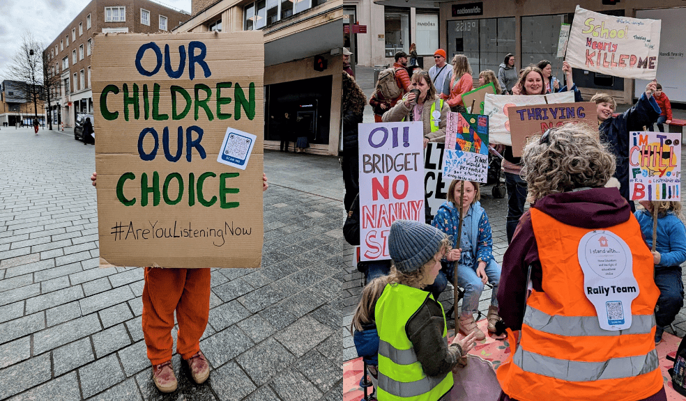 Exeter parents rally against the children's wellbeing and schools bill